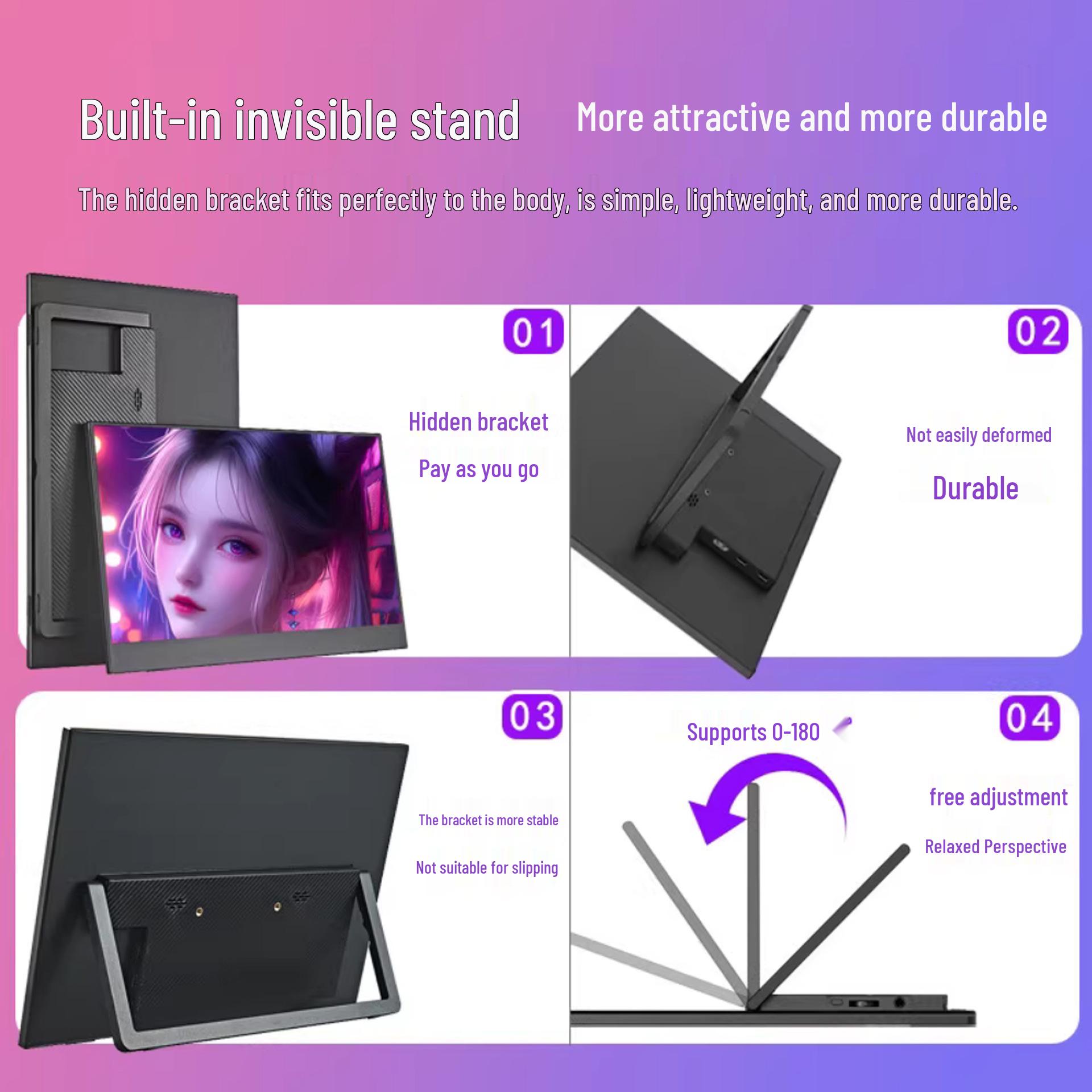 

15,6-дюймовий бездротовий портативний монітор: Універсальна проекція екрану для ПК, Android та Apple пристроїв