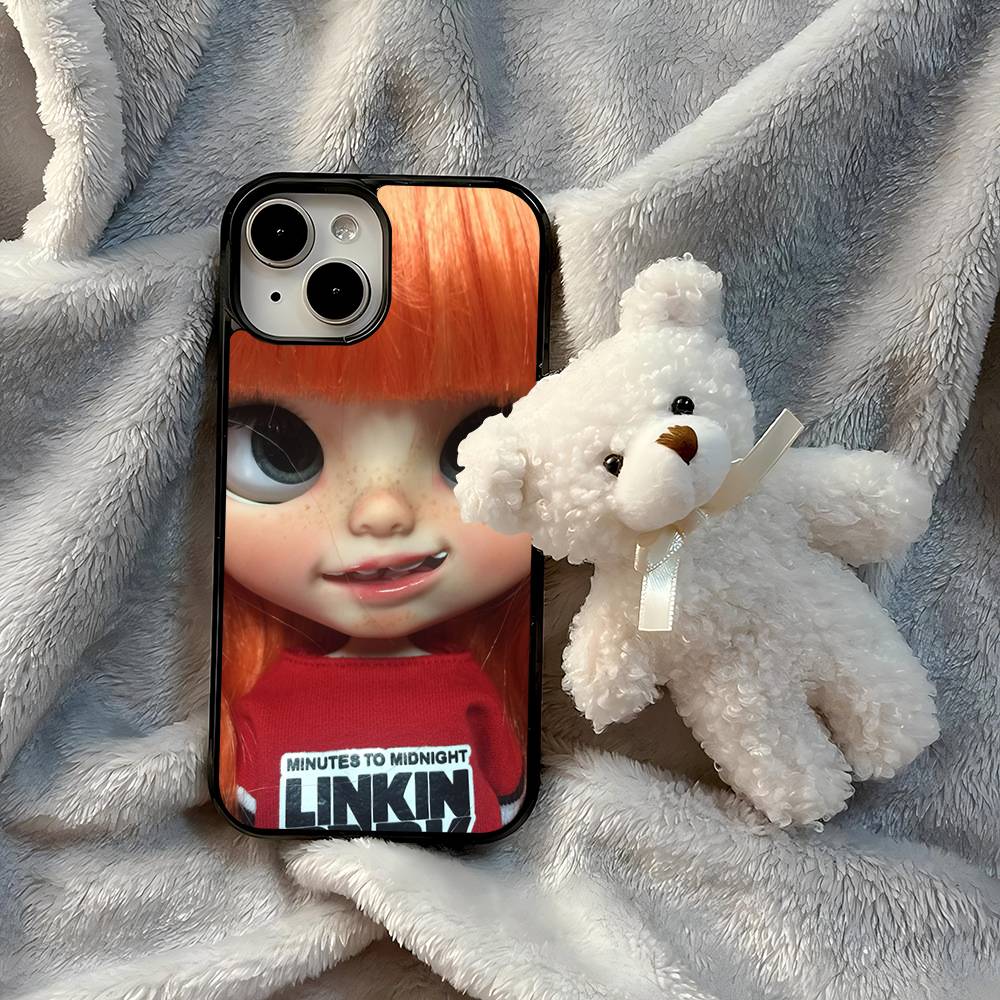 Japanese Korean Retro Doll Dark Baby Artist Black Hard Plastic Phone Case For Iphone 17 Air 16 15 14 13 12 11 Pro Max PC TPU