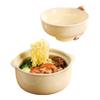 Cute Cream Ceramic Instant Noodle Bowl with Lid
