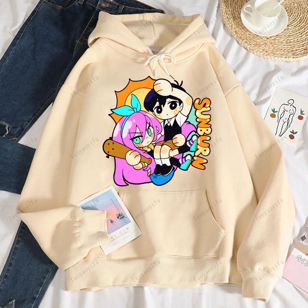 Omori Cute Hoodie Printed Sportswear Unique Hot Selling Autumn and Winter Pullover Cartoon Popular Men Pullover Street Fashion