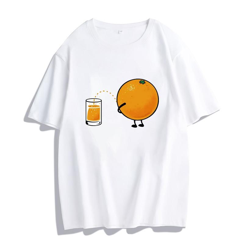 2026 Spring Summer Funny Fruit Printed  Casual Short Sleeve Tshirt Y2k Gothic Casual Round Neck Streetwear
