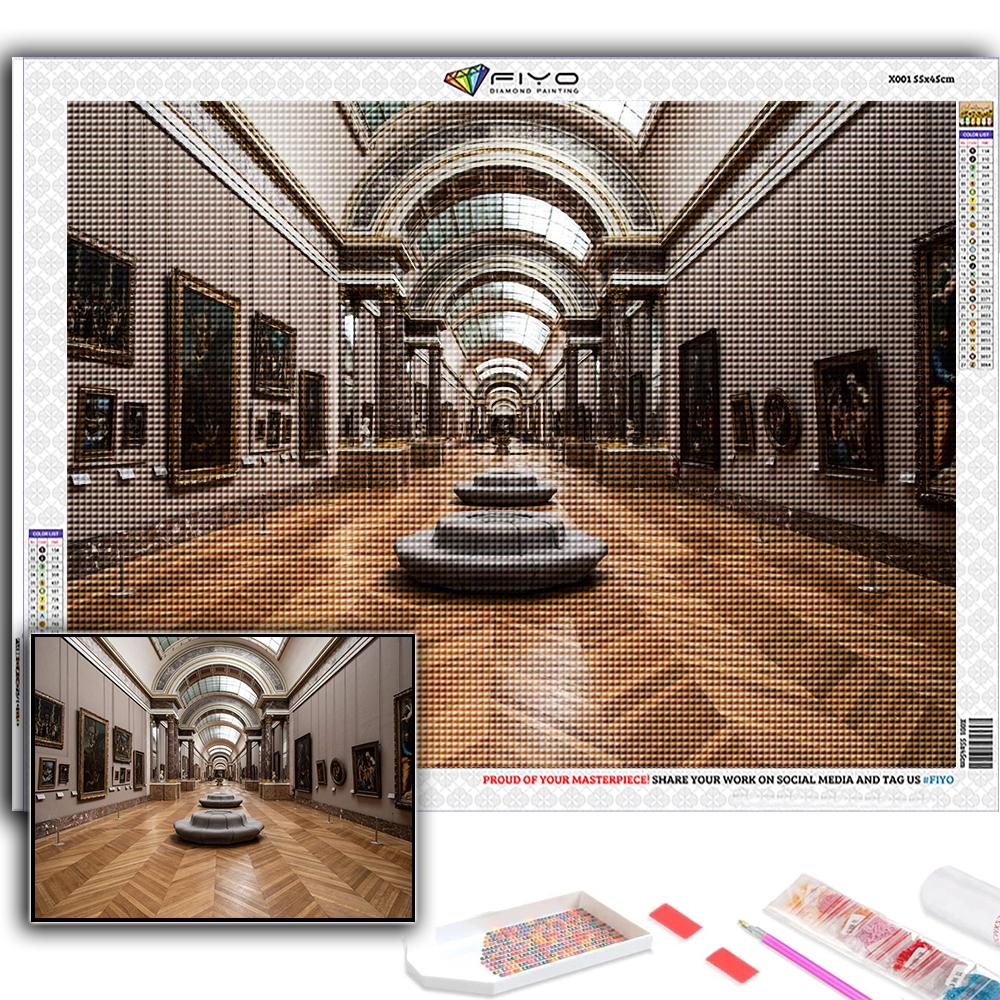 Cross Stitch Kit DIY Diamond Embroidery Louvre Museum Diamond Painting Home Decor