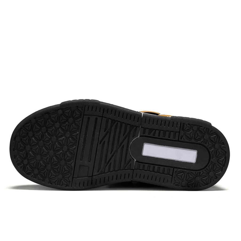 Kids' Wheat High-top Velcro Skate Shoes - Casual, Thick-soled Style for Boys