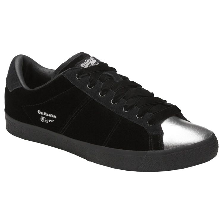Onitsuka Tiger Lawnship Slip-Resistant Lightweight Low-Top Skate Shoes Women Sneakers Black Silver D7F3N-9090