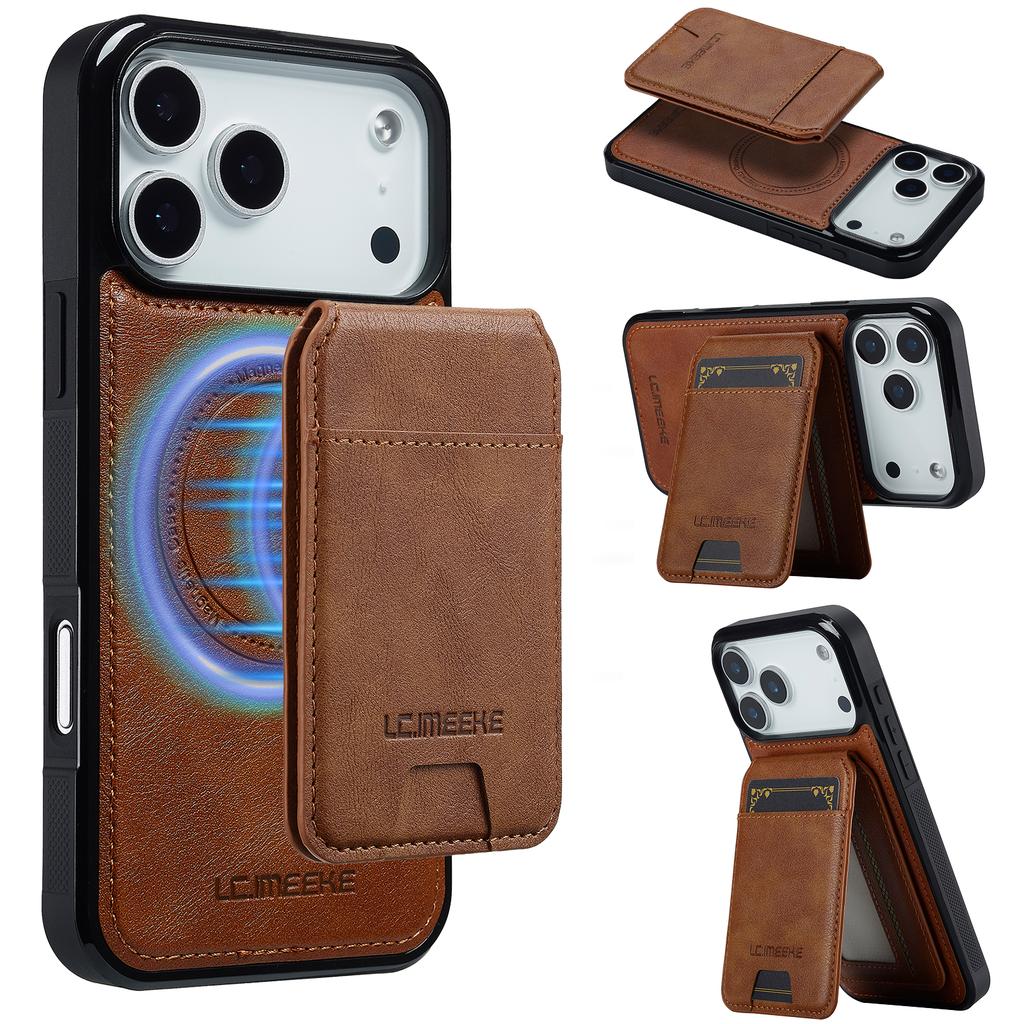 2 in 1 Magnetic Leather Cards Solt Wallet Case For iPhone 17 Pro Max 16 Plus 15 Plus 14 13 12 11 Fit Shockproof Pocket Cover