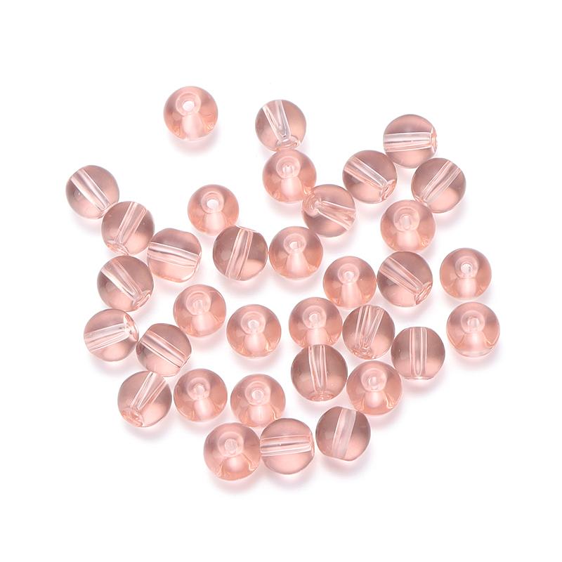 50 Stück Runde Glasperlen Bunt Transparent Glänzend Lose Perlen Für Schmuckherstellung DIY Basteln Halskette Armband Zubehör Großhande
