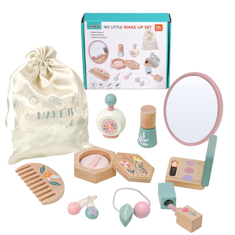

Wooden Pretend Play Makeup Toys Simulation Makeup Set Girls MakeUp Dressing Table Cosmetics Toys Birthday Gifts for Children
