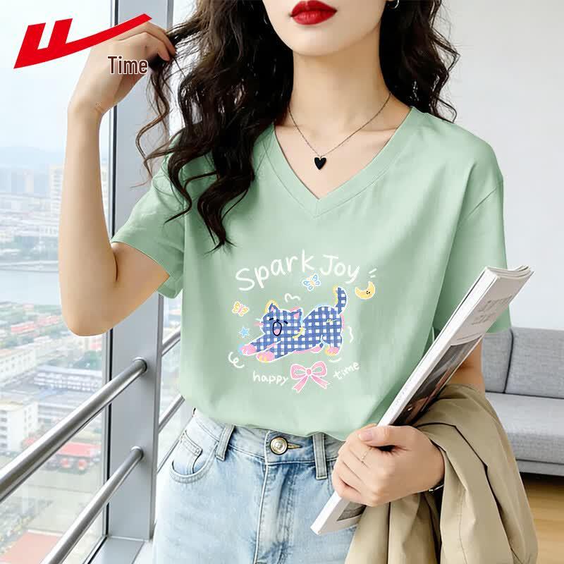 Warrior Women s V-Neck Loose Fit Cotton T-Shirt L