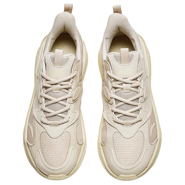Anta Tide Worship Lifestyle Series Shock Absorbing Non-Slip Low-Top Casual Shoes Women Casual Shoes Beige 922348840-2