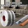 1pc 1m/2m/3meters Self-adhesive PVC Trunking Ground Wire Storage Fixed Trunking Anti Stepping Curved Flexible Cable Duct
