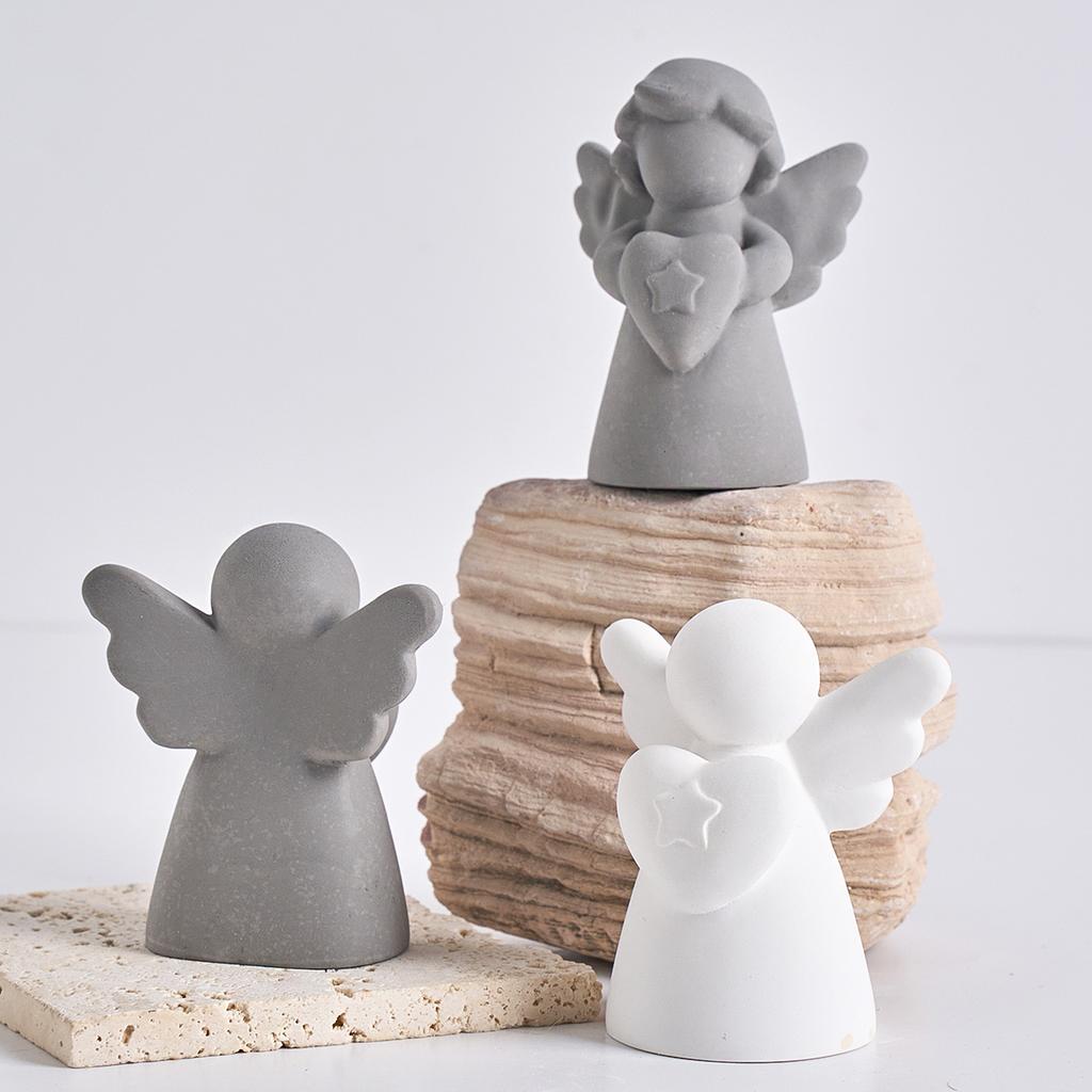 Heart Wings Angel Silicone Scented Candle Mold DIY Girl Sculpture Gypsum Home Decor Handmade Human Resin Mold for Birthday Gifts