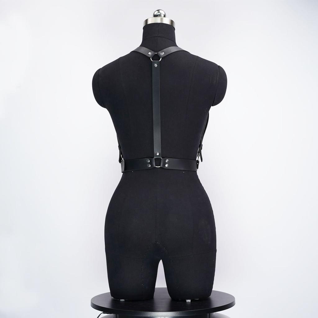Stylish Women's PU Leather Body Harness Belt Adjustable Punk Gothic Waistband for Fashion Outfits