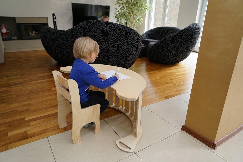 Wooden Montessori Rocker For Children, Large, Solid Rocker Chair, Desk Pl