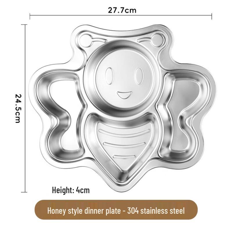 

Ruhan 304 Stainless Steel Kids Cartoon Meal Tray Set