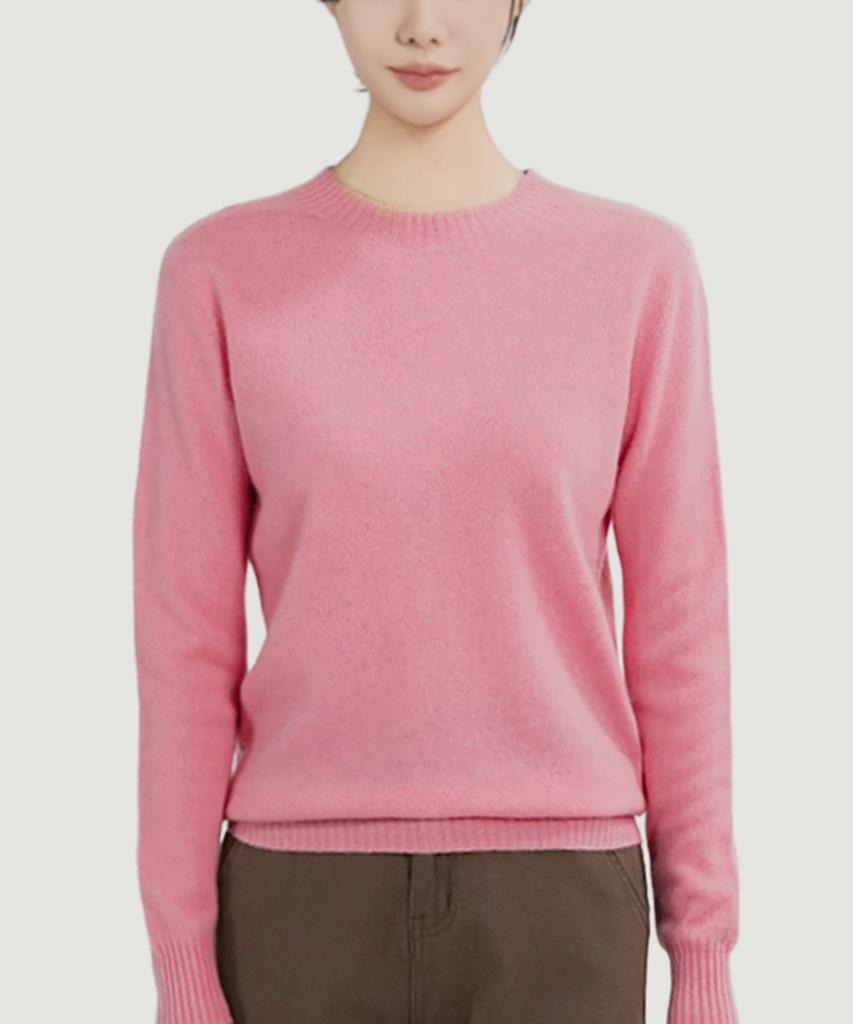 Keulleiseu 100% Wool Basic Knit Sweater_Purple