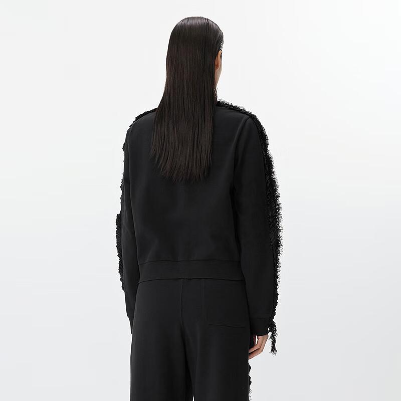 JNBY 2025 Spring Stand Collar Open Front Sweatshirt