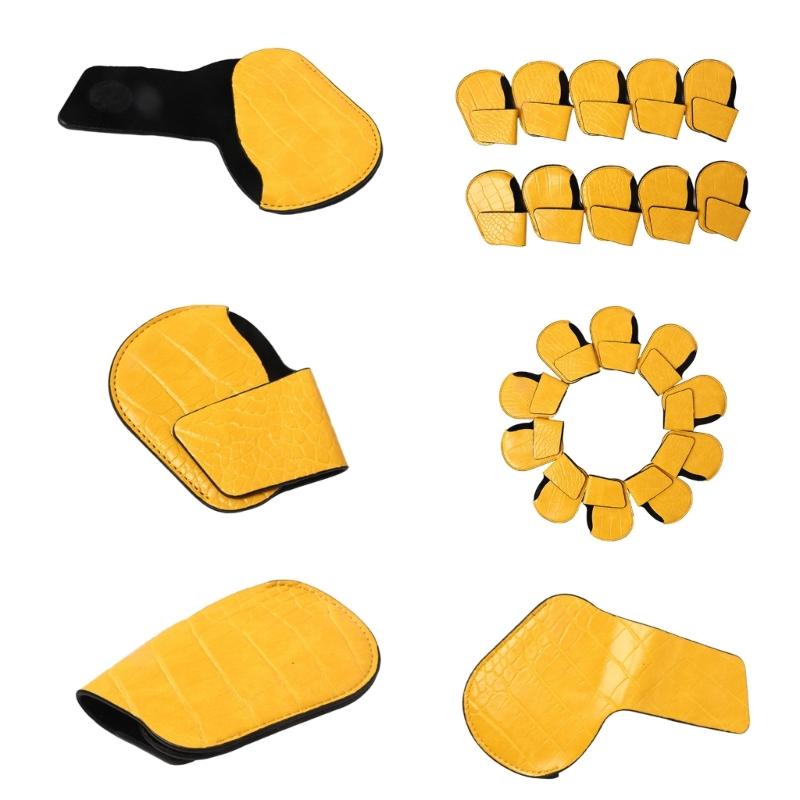 Universal Yellow Golf Iron Club Head Cover Protection Sleeve Golf Rod Head Cases Waterproof PU Golf Club Head Cover