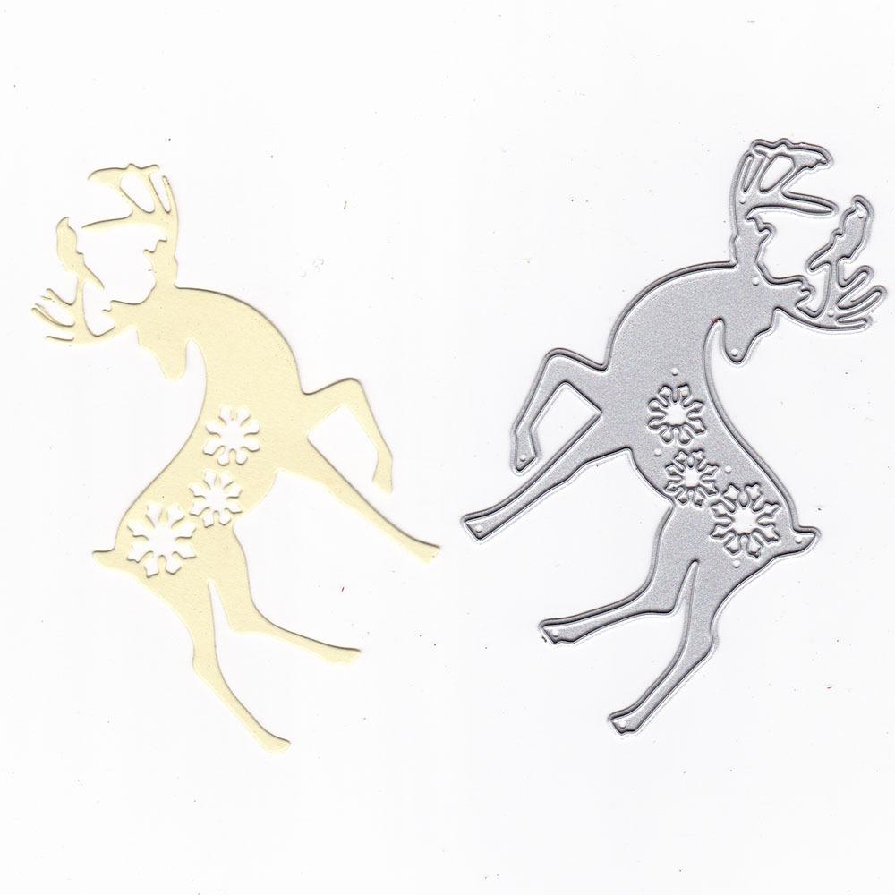 Nowe wykrojniki metalowe Świąteczny Jeleń do scrapbookingu, wytłaczania kwiatów DIY, stal węglowa i nóż do wklejania