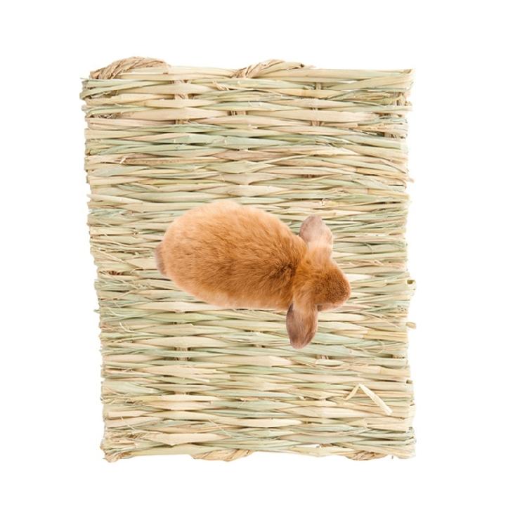Rabbit Grass Mat Woven Bed Chew Bedding for Nesting Chewing Toy for Hamster