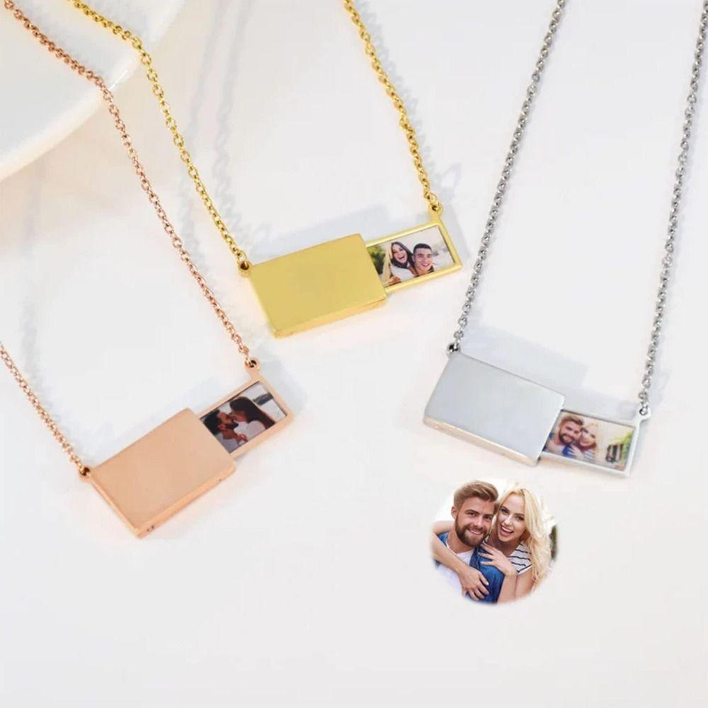 Drawer Style Personalized Necklace Electroplating Locket Pendant Fashion Necklace Memorial Jewelry