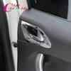 2 sztuk/zestaw ABS Chrome wewnętrzne tylne drzwi koło naklejki wykończeniowe dla Peugeot 208 2008 2014 2015 2016 2017 2018