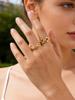 Stainless Steel Geometric Twisted Link Chain Open Rings 18k Gold Plated Waterproof Finger Rings for Women Charm Fashion Jewelry