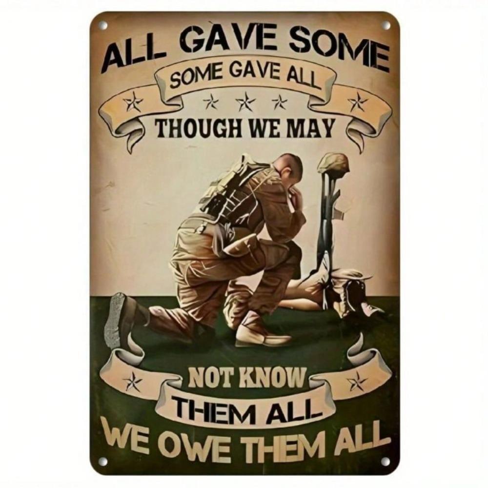 Placca in Latta Tutti Hanno Dato Qualcosa Alcuni Hanno Dato Tutto Decorazione Murale Vintage Esercito Poster Metallico