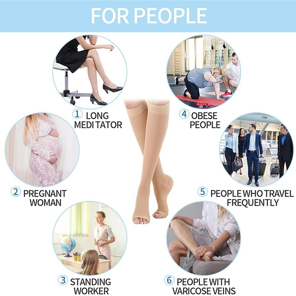 Compression Socks Medical Prevent Varicose Veins Toeless Support Hose for Women Men