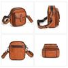 Whatna Antique-Style Tanned Natural Cowhide Leather Crossbody Bag for Men, One-Shoulder Chest Bag with Thick Leather Shoulder Strap for Commuting,