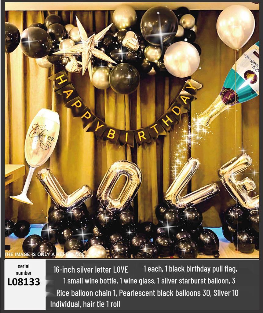 18th Birthday Party Aluminum Balloon Set - Wall Decoration Background