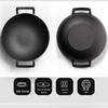 Zhishi 36cm Cast Iron Flat Bottom Wok