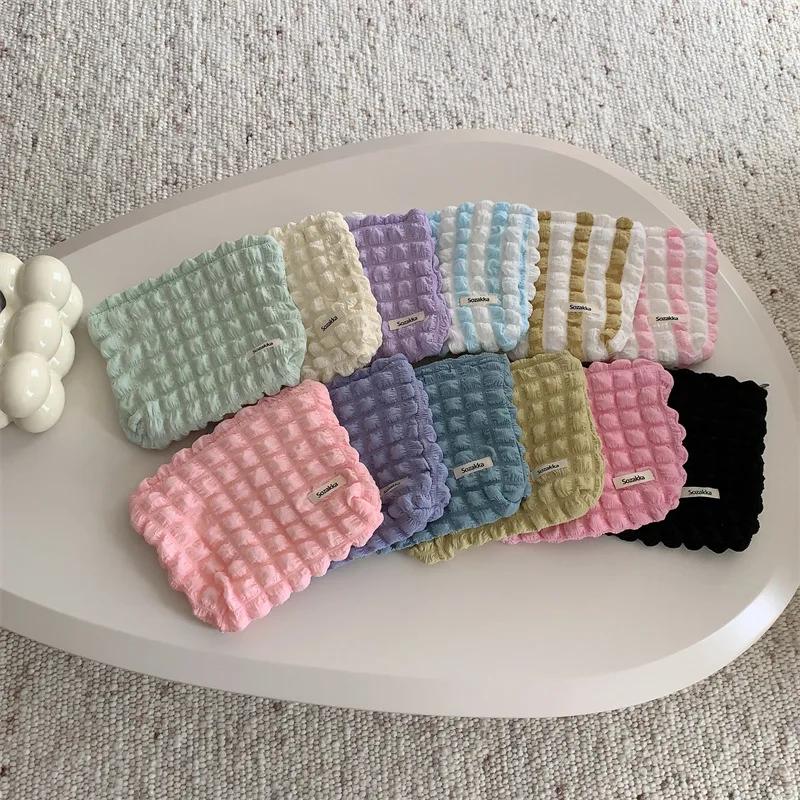 Fashion Women Solid Color Cosmetic Bag Large Capacity Make Up Storage Pouch Japan Style Zipper Makeup Bags Clutch Beauty Case