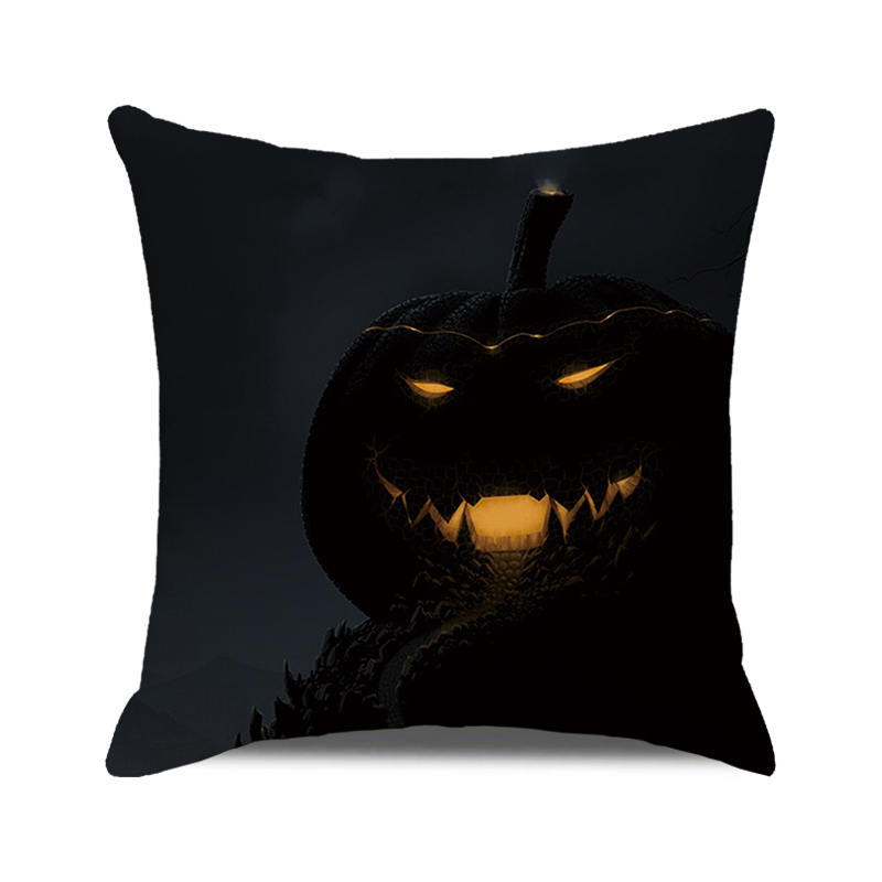 Halloween colorful pumpkin devil Digital printing short plush pillow covers for car sofa office cushion cover home goods