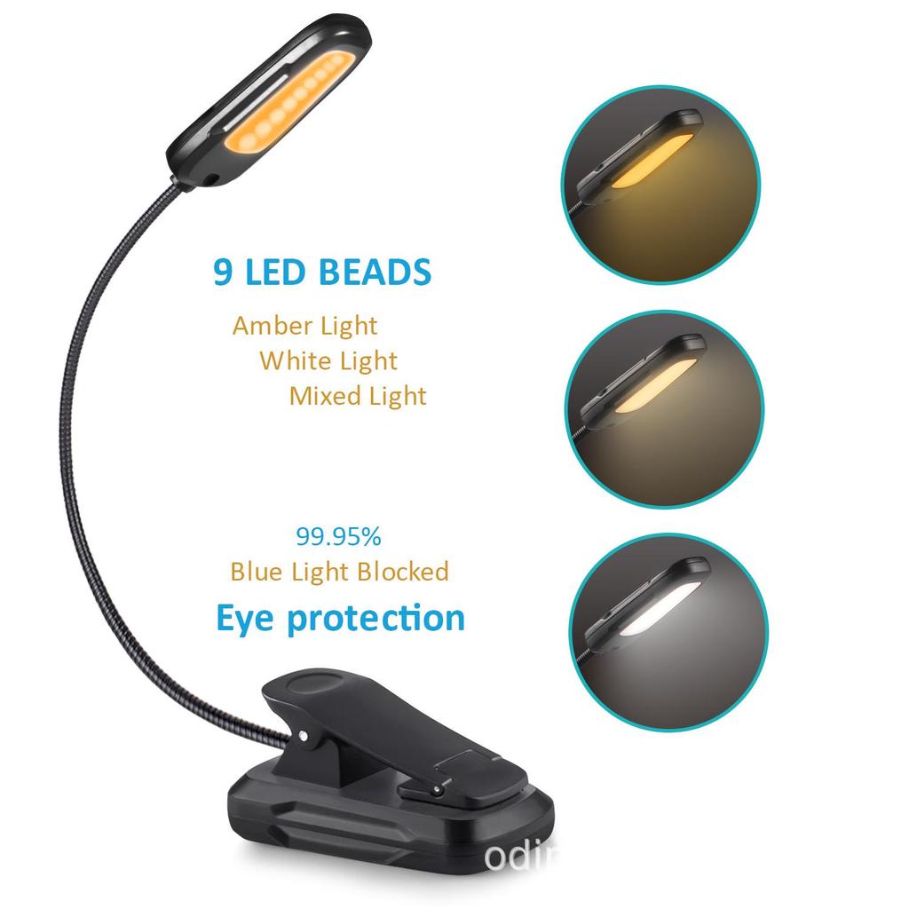 Compact USB-C Rechargeable Reading & Music Stand Clip Light