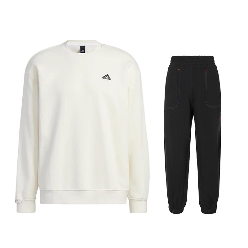 

Adidas Свободный Удобный Свитшот с Длинным Рукавом и Круглым Вырезом и Универсальные Длинные Брюки с Эластичными Манжетами Повседневный Спортивный Комплект Мужские Комплекты IB2713+HZ3031 L