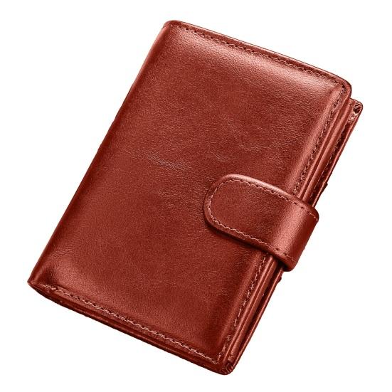 Vintage Men Faux Leather Wallet RFID Blocking Bi-fold Short Wallet Minimalist Slim Anti-Theft Credit Card Holder Front Pocket Wallet
