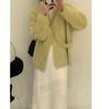 Women's Mid-Length V-Neck Mink Cashmere Cardigan Coat - Autumn/Winter