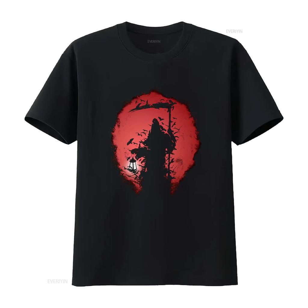 Viața de Apoi Secerătorul Morții Craniu Gothic Unisex Tricou din Bumbac Top vintage Spălat haine de designer Elastic Respirabil