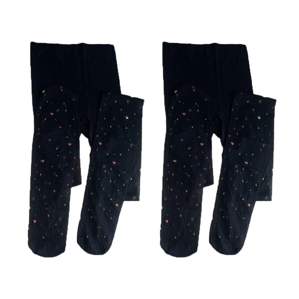 2Pcs Nylon Colorful Dot Stockings Transparent Leggings Women Sweet Heart Long Tights  Girl