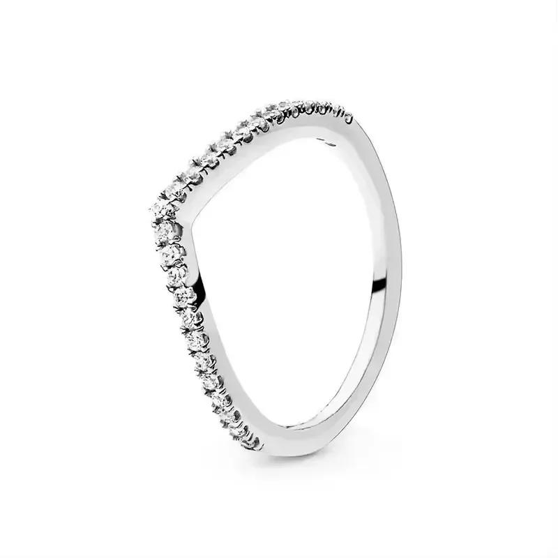 925 Sterling Silver Shiny Classic Square Crown Heart-shaped Ring Exquisite Luxury Charm Jewelry Holiday Surprise Gifts