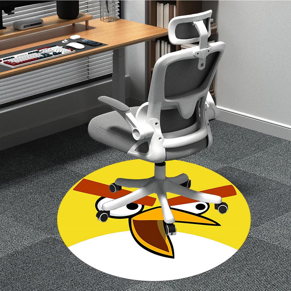 

1PC Angry Birds Office Round Area Rug, Indoor Mat Suitable For Office, Under Office Chairs Bedroom Living Room Home Decor DT1212058 80cm by 80cm