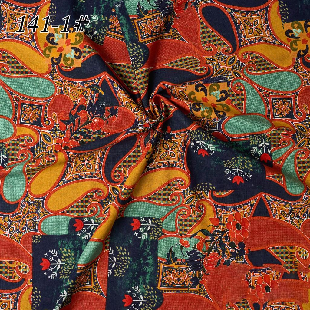 145x100cm Cotton Linen Small Floral Printed Fabric For Women's Clothing, Decorative Fabric DIY Handmade Sewing Cloth Fabric