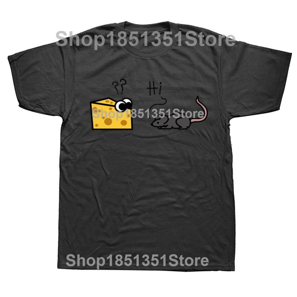 Funny Cheese Rats Graphic Tshirts Men Womens Fashion Casual Tshirt 100 Cotton Loose Oversized Rat Lovers T Shirt