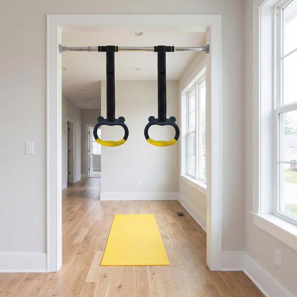 With Straps Pull Up Bar Non-Slip Fitness Exercise Ring Gymnastic Rings  Gymnastics Equipment