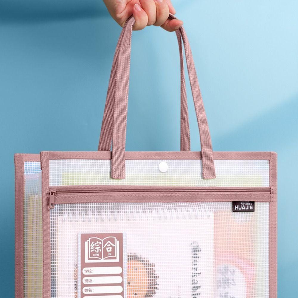Mesh Test Paper Storage Bag Thickened Stationery Organizer Pouch  School Office Supplies