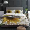 Sunflower Bee Butterfly Wood Board Duvet Cover With Pillow Case Custom 3pcs Bedding Set Quilt Cover Double Bed Home Textile