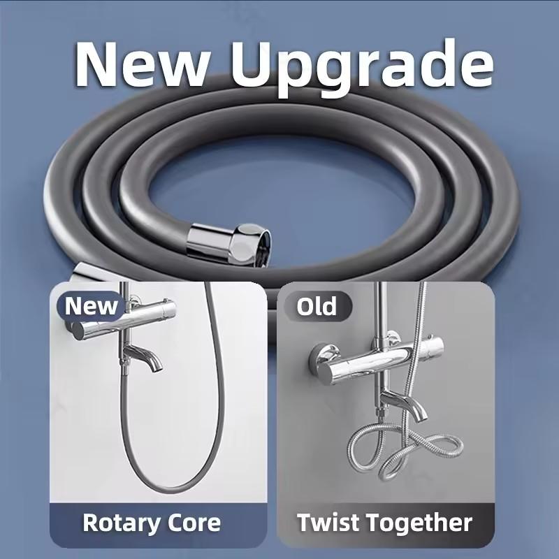 1.5M 2M 3M Silicone Shower Head Hose Flexible Anti-Winding Pipe High Pressure Powerful Shower Tube Bathroom Faucet Accessories