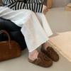 Cowhide version - fringed platform 3cm shoes 2025 autumn and winter new lazy one-pedal bag drag