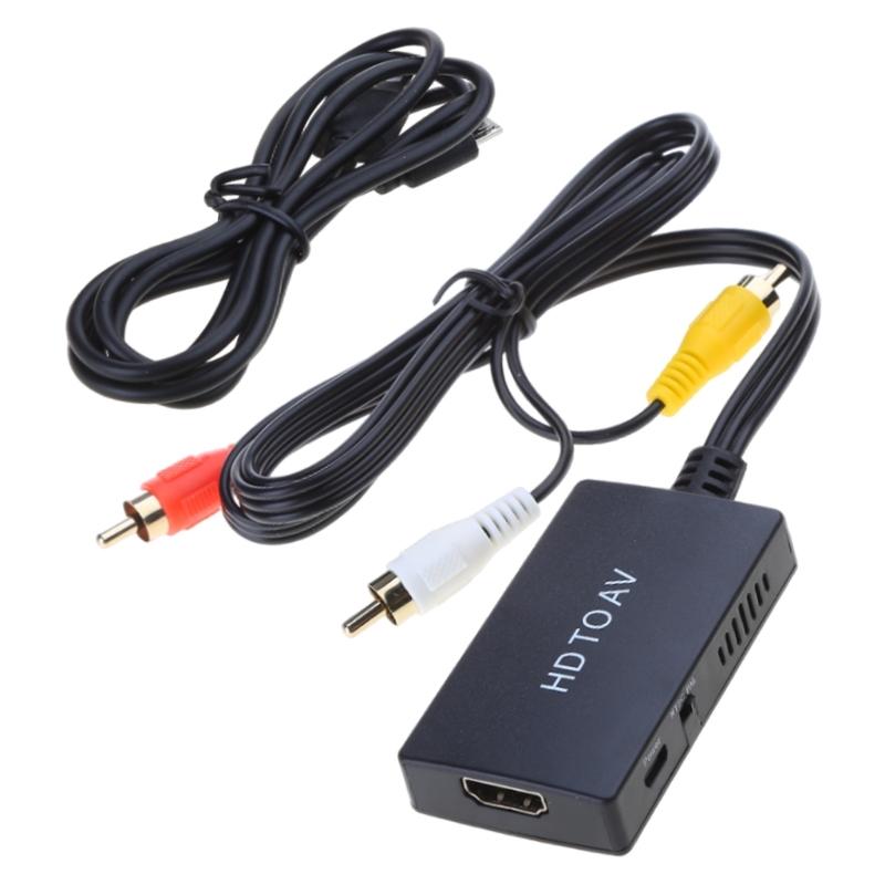 AV-zu-HDMI-kompatibler Konverter, RCA-zu-HDMI-kompatibler Audio-/Video-Konverter-Adapter, unterstützt 1080p NTSC/PAL für Set-Top-Boxen
