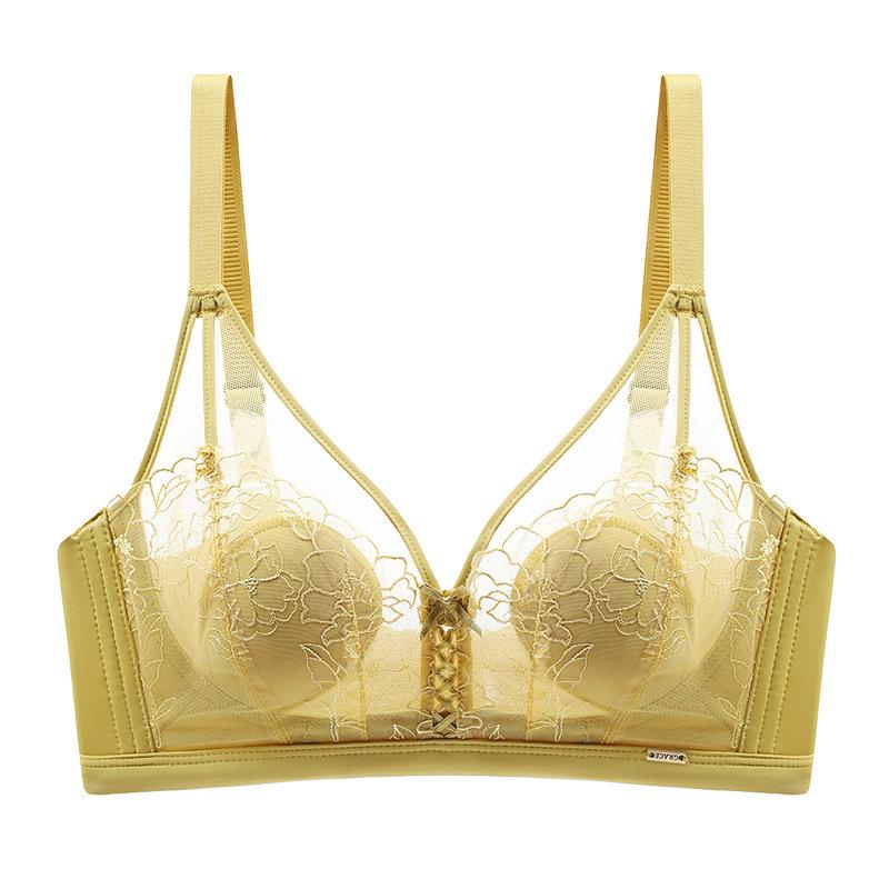 Rabbit Ear Bra Women's Crystal Cup Thin Seamless Latex Underwear Women's Gathering Bra Without Underwire